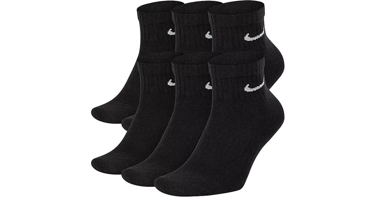 NIKE BOYS SMALL EVERYDAY CUSHION QUARTER SOCKS 6 PAIRS*Kids/BOY Accessories|Ankle Socks