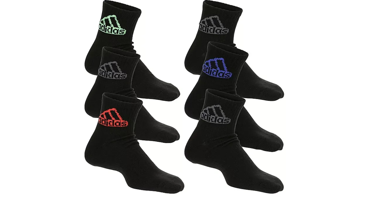 ADIDAS BOYS SUPERLITE QUARTER SOCKS 6 PAIRS*Kids/BOY Accessories|Ankle Socks