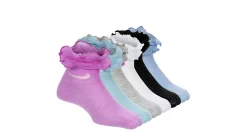 NIKE GIRLS 5-7 RUFFLE ANKLE QUARTER SOCKS 6 PAIRS*Kids Accessories|Ankle Socks