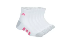 ADIDAS GIRLS ATHLETIC CUSHIONED QUARTER SOCKS 6 PAIRS*Kids Accessories|Ankle Socks
