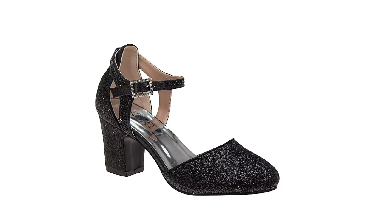 AMERICAN GLAMOUR BADGLEY MISCHKA GIRLS LITTLE-BIG KID DIAMANTE BUCKLE DRESS PUMP*Kids Dress Shoes