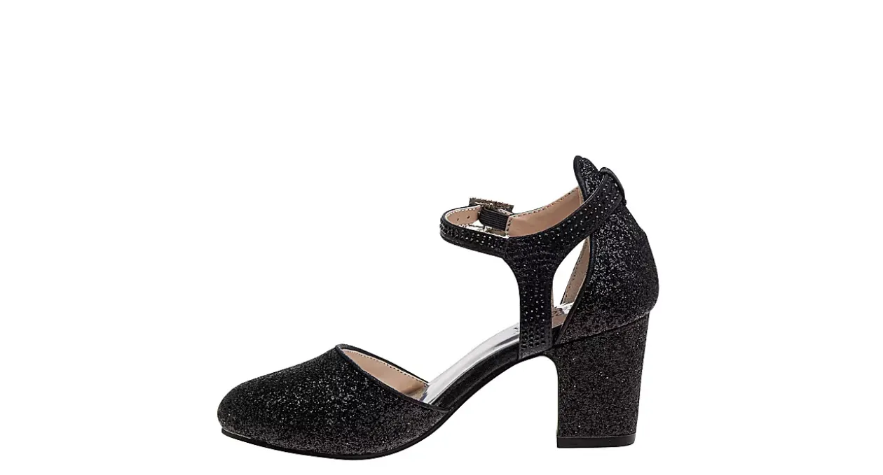 AMERICAN GLAMOUR BADGLEY MISCHKA GIRLS LITTLE-BIG KID DIAMANTE BUCKLE DRESS PUMP*Kids Dress Shoes