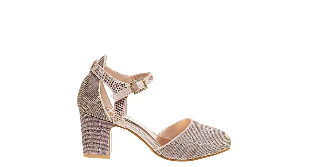 AMERICAN GLAMOUR BADGLEY MISCHKA GIRLS LITTLE-BIG KID DIAMANTE BUCKLE DRESS PUMP*Kids Dress Shoes