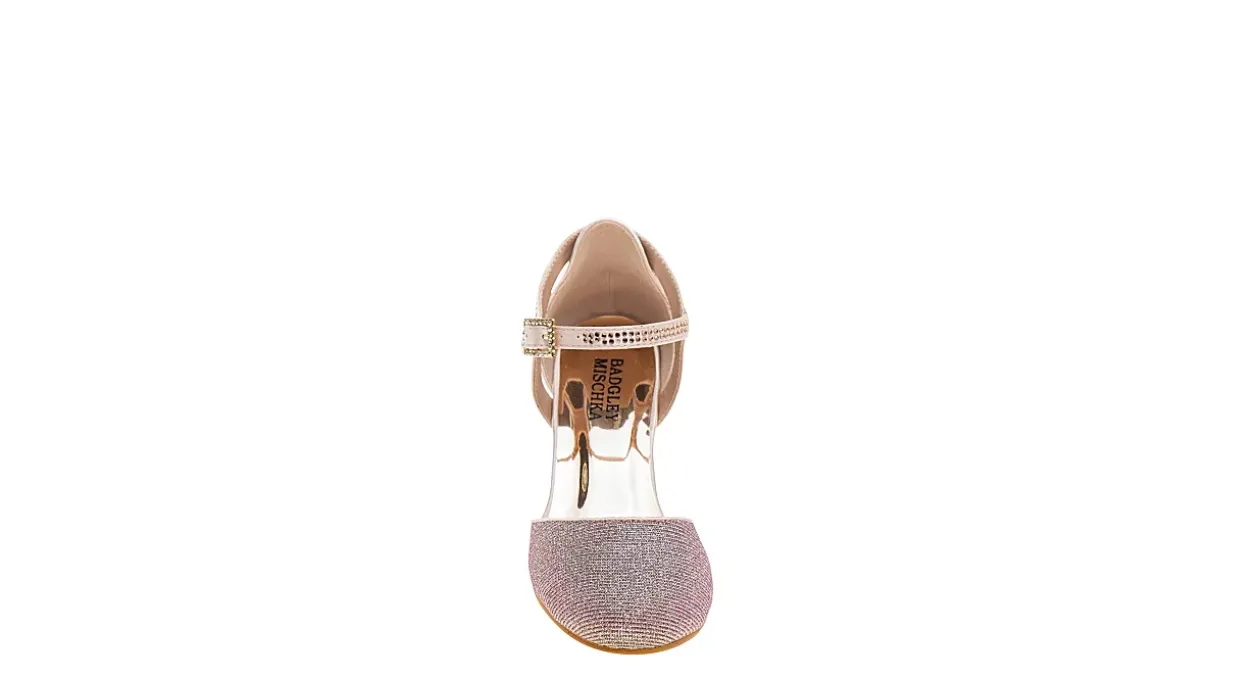 AMERICAN GLAMOUR BADGLEY MISCHKA GIRLS LITTLE-BIG KID DIAMANTE BUCKLE DRESS PUMP*Kids Dress Shoes