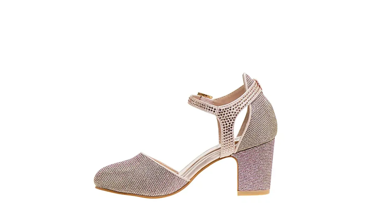 AMERICAN GLAMOUR BADGLEY MISCHKA GIRLS LITTLE-BIG KID DIAMANTE BUCKLE DRESS PUMP*Kids Dress Shoes