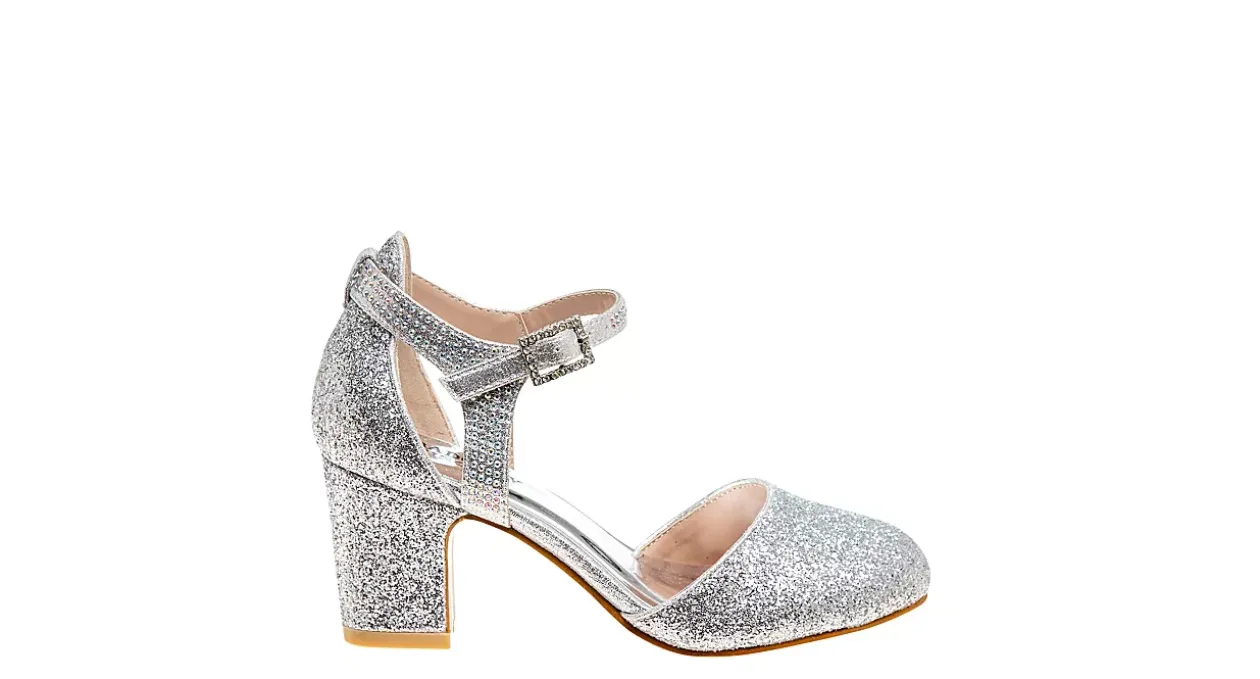 AMERICAN GLAMOUR BADGLEY MISCHKA GIRLS LITTLE-BIG KID DIAMANTE BUCKLE DRESS PUMP*Kids Dress Shoes
