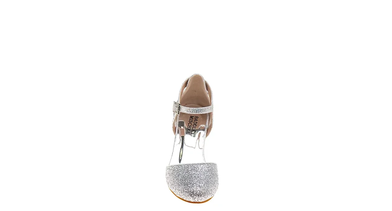 AMERICAN GLAMOUR BADGLEY MISCHKA GIRLS LITTLE-BIG KID DIAMANTE BUCKLE DRESS PUMP*Kids Dress Shoes