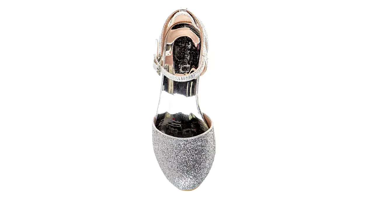 AMERICAN GLAMOUR BADGLEY MISCHKA GIRLS LITTLE-BIG KID DIAMANTE BUCKLE DRESS PUMP*Kids Dress Shoes