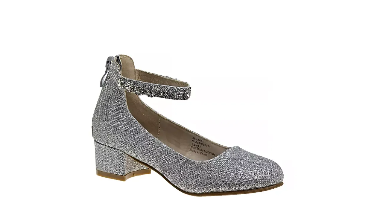 AMERICAN GLAMOUR BADGLEY MISCHKA GIRLS LITTLE-BIG KID GLITTERY MESH DRESS PUMP*Kids Dress Shoes