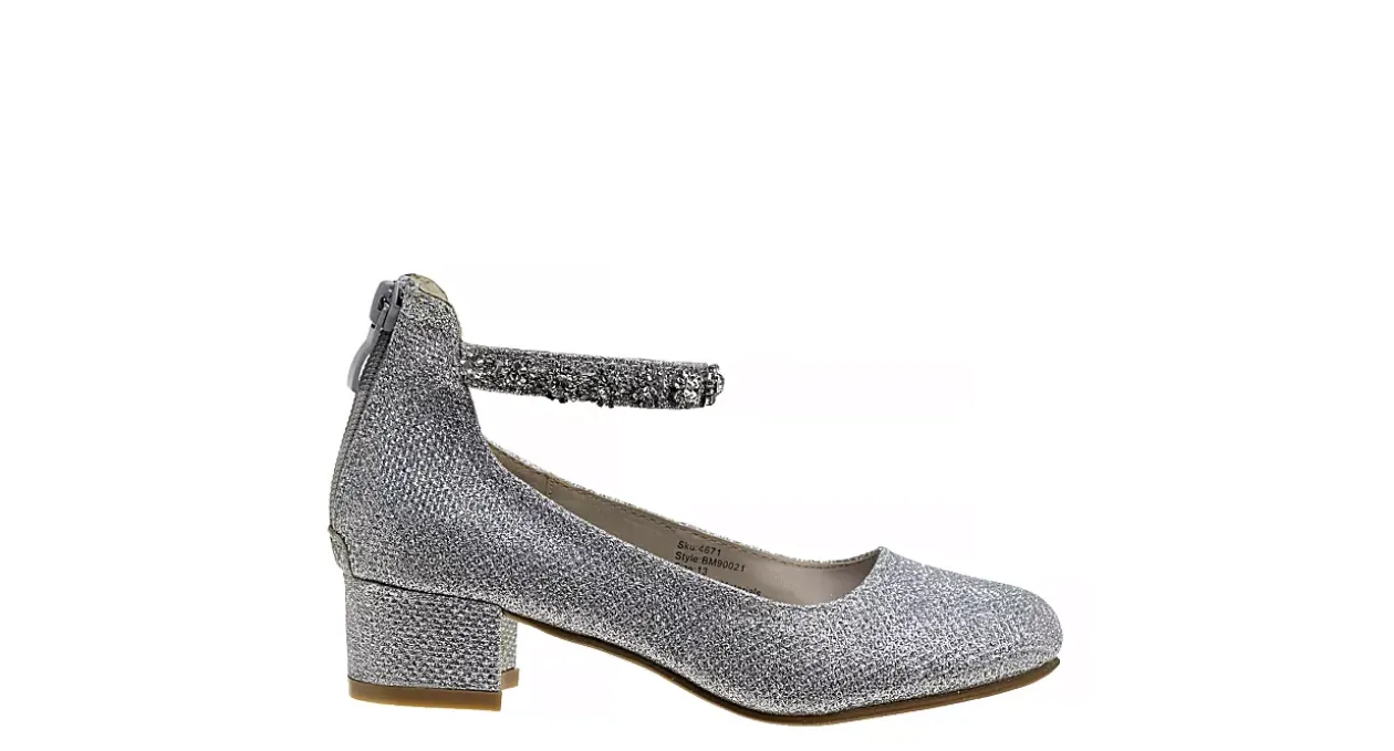 AMERICAN GLAMOUR BADGLEY MISCHKA GIRLS LITTLE-BIG KID GLITTERY MESH DRESS PUMP*Kids Dress Shoes