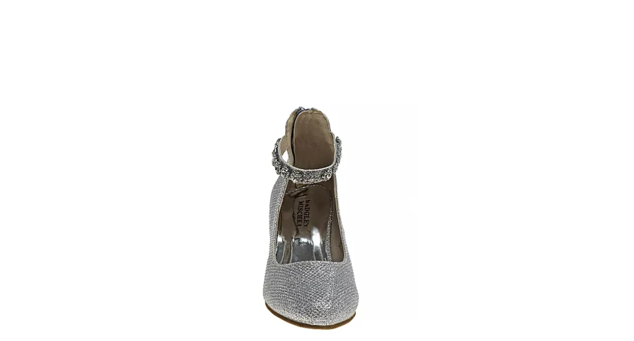 AMERICAN GLAMOUR BADGLEY MISCHKA GIRLS LITTLE-BIG KID GLITTERY MESH DRESS PUMP*Kids Dress Shoes