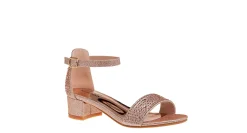 AMERICAN GLAMOUR BADGLEY MISCHKA GIRLS LITTLE-BIG KID GLITTERY LOW-HEEL DRESS SANDAL*Kids Dress Shoes
