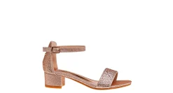 AMERICAN GLAMOUR BADGLEY MISCHKA GIRLS LITTLE-BIG KID GLITTERY LOW-HEEL DRESS SANDAL*Kids Dress Shoes