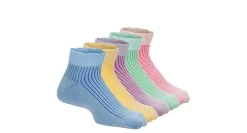 LADEDA GIRLS SCALLOPED WELT QUARTER SOCKS 5 PAIRS*Kids Accessories|Ankle Socks