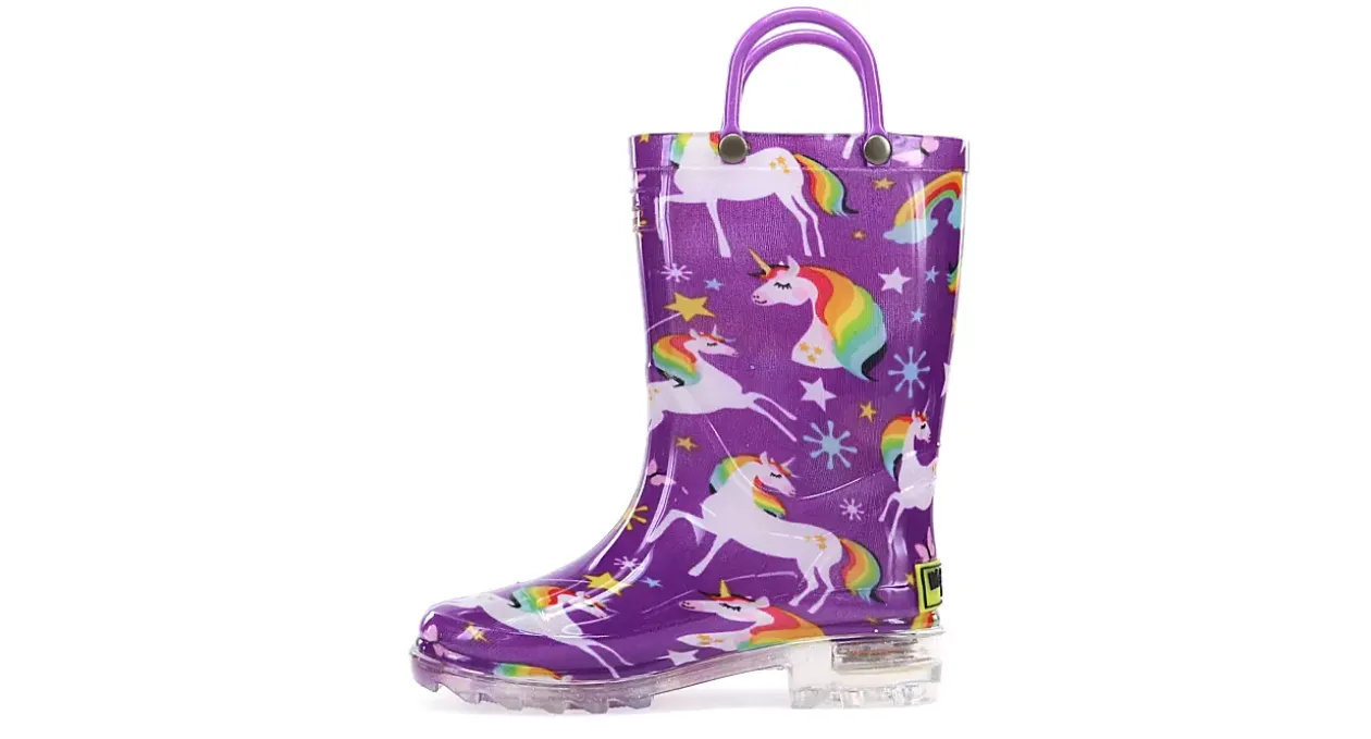 WESTERN CHIEF GIRLS TODDLER RAINBOW UNICORN LIGHTED RAIN BOOT*Kids Boots|Infant & Toddler