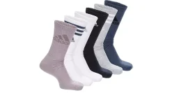 ADIDAS MENS ATHLETIC CUSHIONED CREW SOCKS 6 PAIRS* Crew Socks