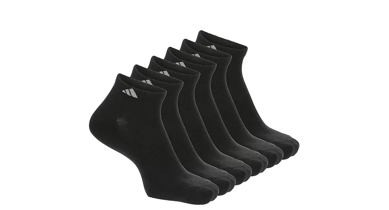 ADIDAS MENS ATHLETIC CUSHIONED LOW CUT SOCKS 6 PAIRS* Ankle Socks