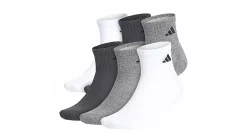 ADIDAS MENS ATHLETIC CUSHIONED QUARTER SOCKS 6 PAIRS* Ankle Socks