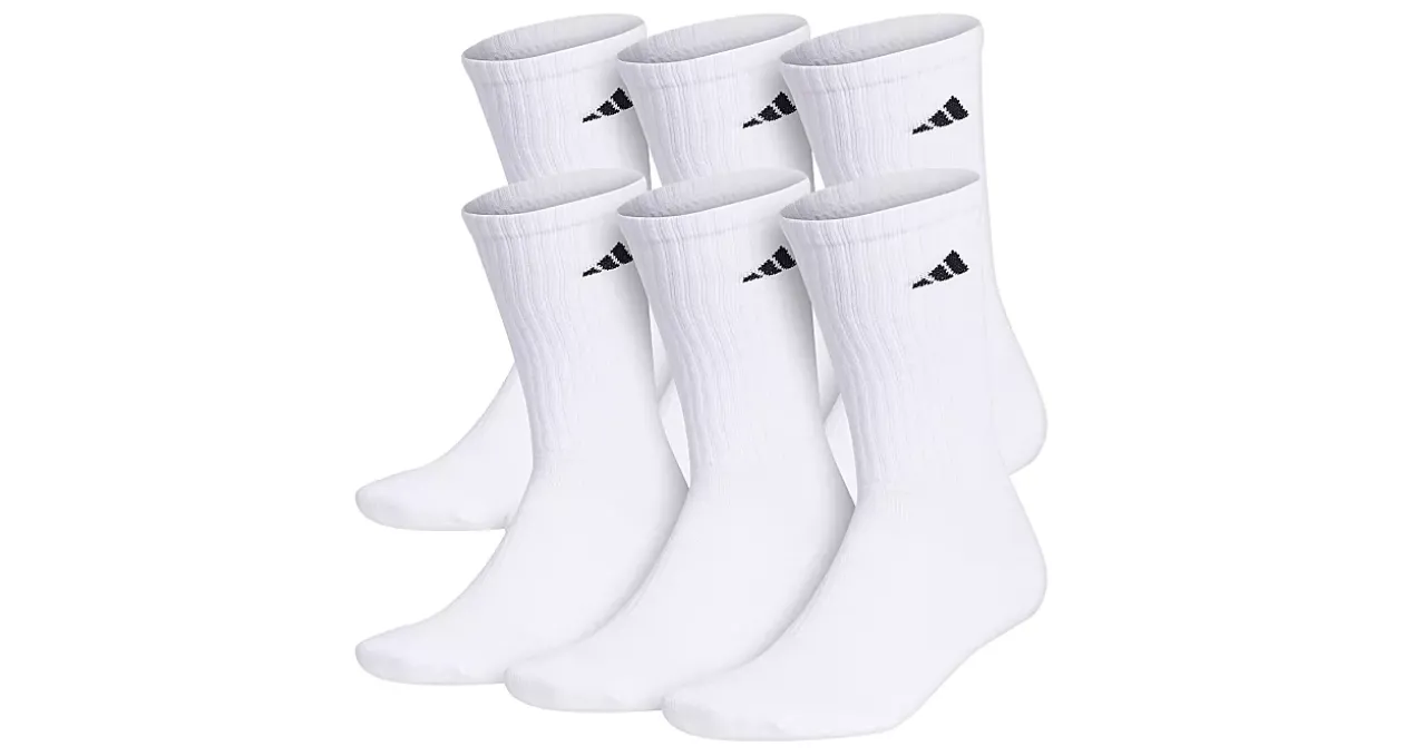 ADIDAS MENS CREW SOCKS 6 PAIRS* Crew Socks