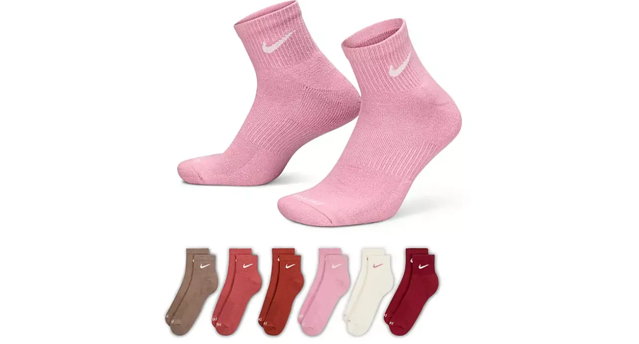 NIKE MENS LARGE QUARTER SOCKS 6 PAIRS* Ankle Socks