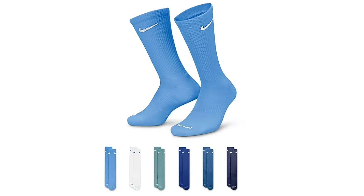 NIKE MENS MEDIUM EVERYDAY CUSHIONED CREW SOCKS 6 PAIRS* Crew Socks