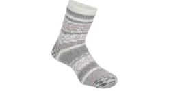 FIRESIDE WOMENS ALOE INFUSED POPCORN SEA FOG CREW SOCKS 1 PAIR* Crew Socks|Cozy Socks