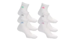 ADIDAS WOMENS ATHLETIC CUSHIONED QUARTER SOCKS 6 PAIRS* Ankle Socks