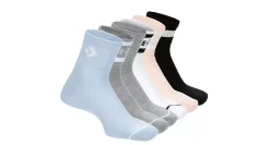 CONVERSE WOMENS CHEVRON LOGO STRIPE QUARTER SOCKS 6 PAIRS* Ankle Socks