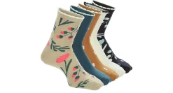 XAPPEAL WOMENS FLORAL SCALLOP WELT QUARTER SOCKS 5 PAIRS* Ankle Socks