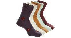 XAPPEAL WOMENS FLORAL WAFFLE SLOUCH WELT QUARTER SOCKS 5 PAIRS* Ankle Socks