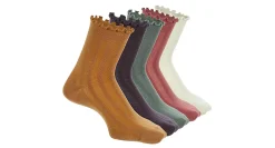 XAPPEAL WOMENS LETTUCE EDGE QUARTER SOCKS 5 PAIRS* Ankle Socks