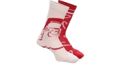 HAPPY HOLIDAYS WOMENS SANTA CANDY CANE CREW SOCKS 2 PAIRS* Crew Socks|Winter Accessories