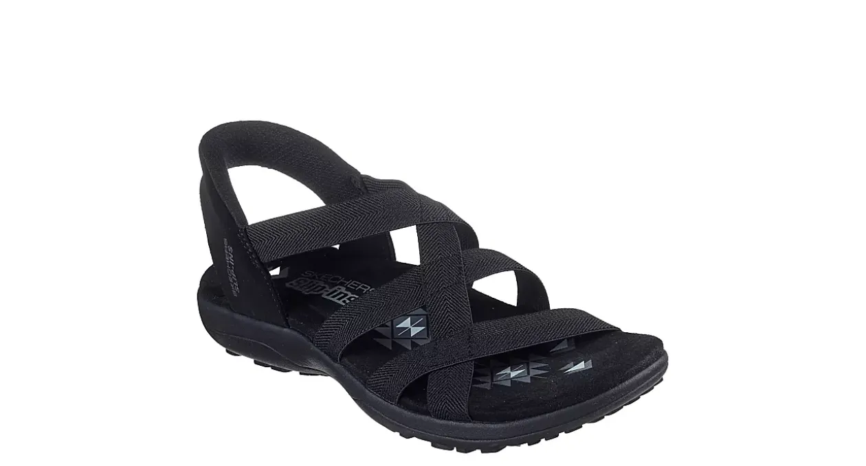 SKECHERS WOMENS SLIP-INS REGGAE SLIM STRETCH FLEX SANDAL*Women Sport Sandals|Flat Sandals