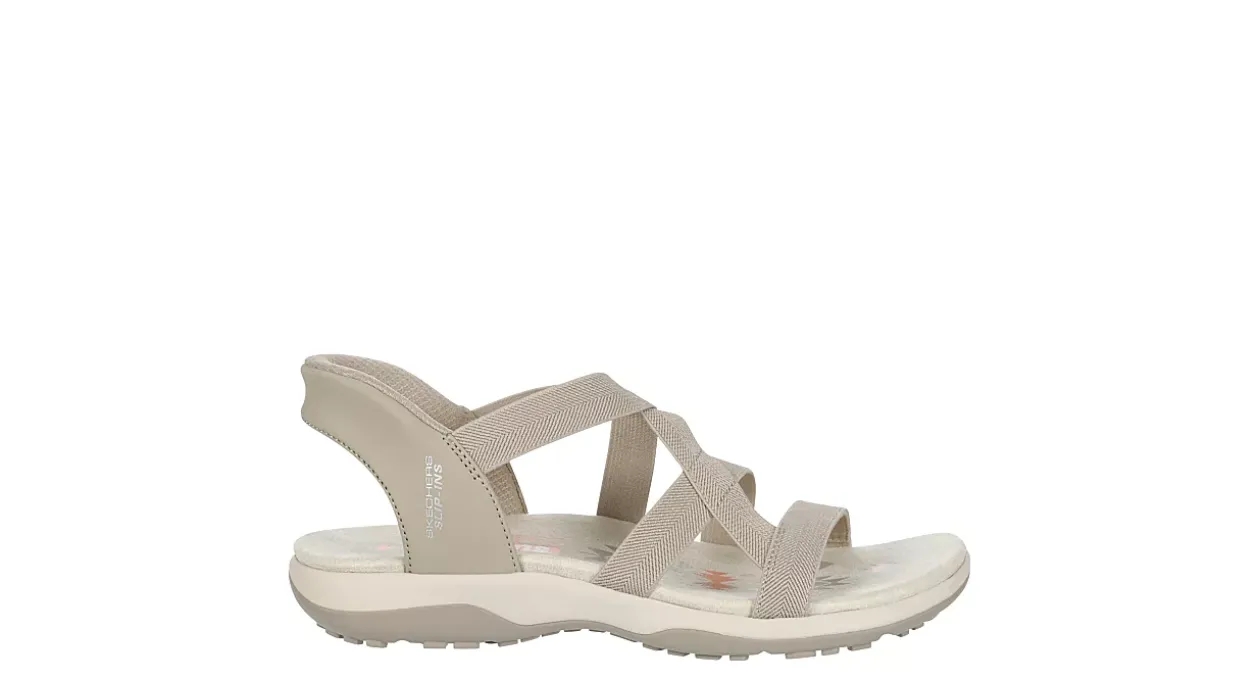 SKECHERS WOMENS SLIP-INS REGGAE SLIM STRETCH FLEX SANDAL*Women Sport Sandals|Flat Sandals