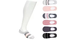 SOF SOLE WOMENS STRIPED LINER SOCKS 6 PAIRS* Liner Socks